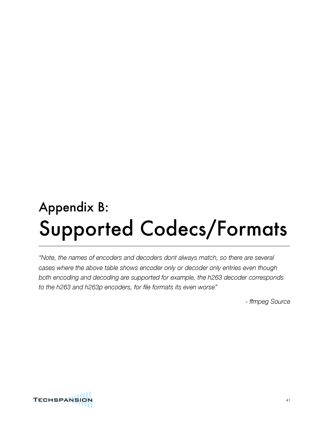 Apple VisualHub manual Supported Codecs/Formats 