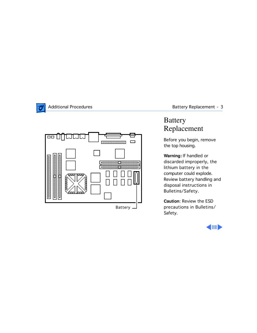 Apple WS 6150 manual Battery Replacement 