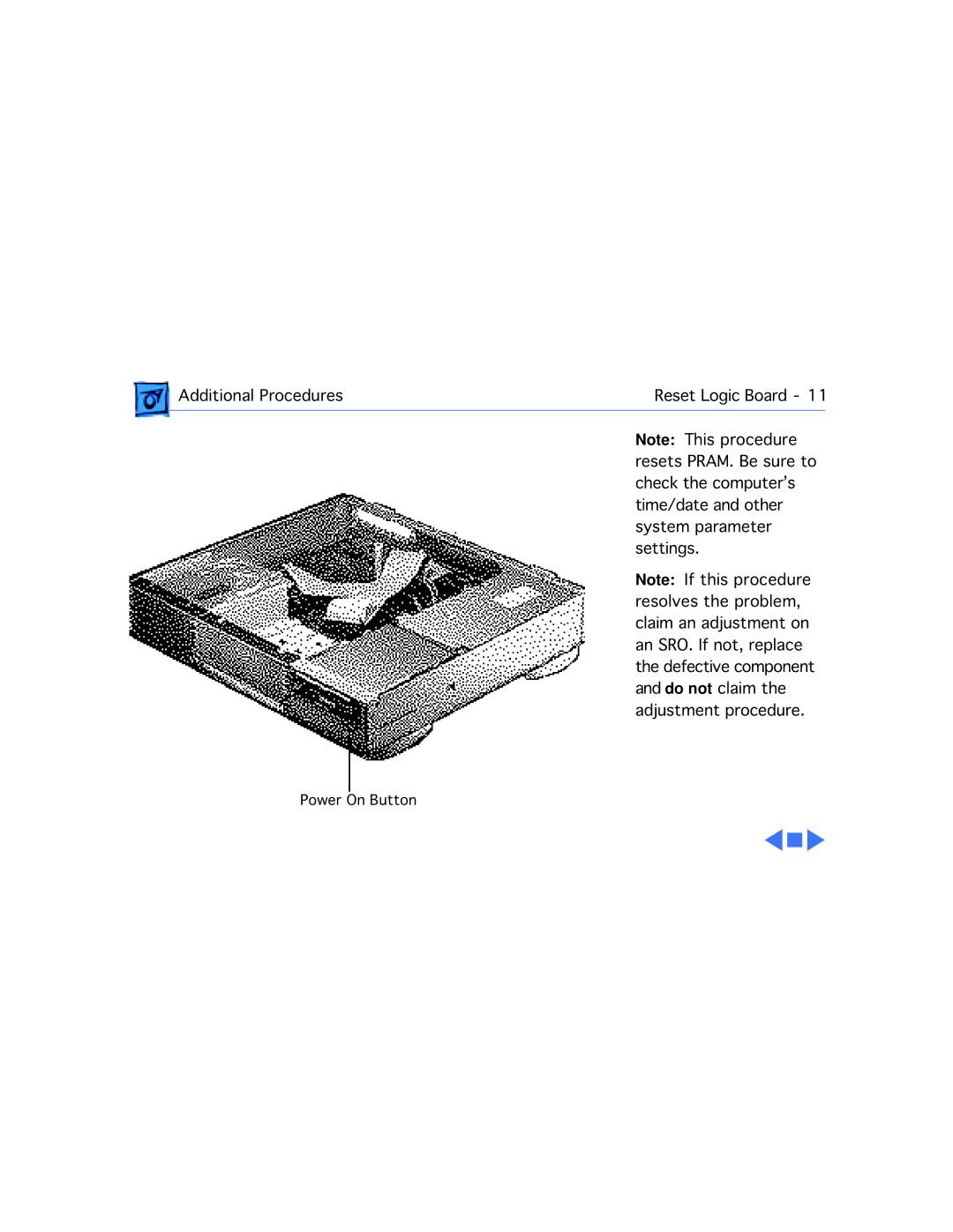 Apple WS 6150 manual Power On Button 