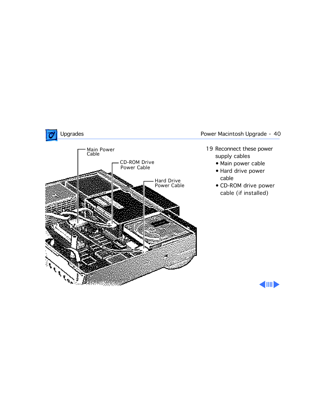 Apple WS 6150 manual Main Power Cable CD-ROM Drive Hard Drive 