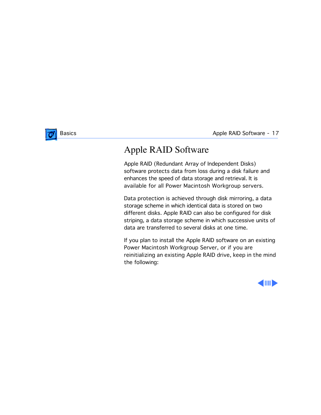 Apple WS 6150 manual Apple RAID Software 