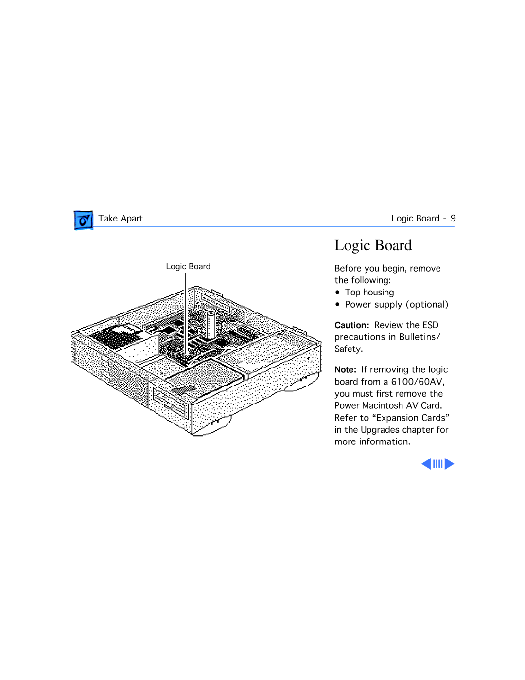 Apple WS 6150 manual Logic Board 