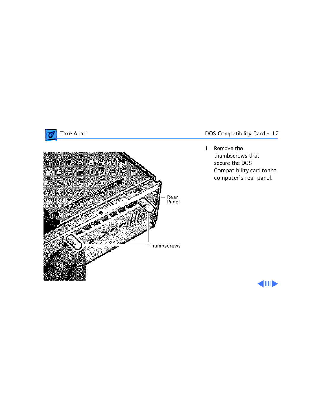 Apple WS 6150 manual Rear Panel Thumbscrews 