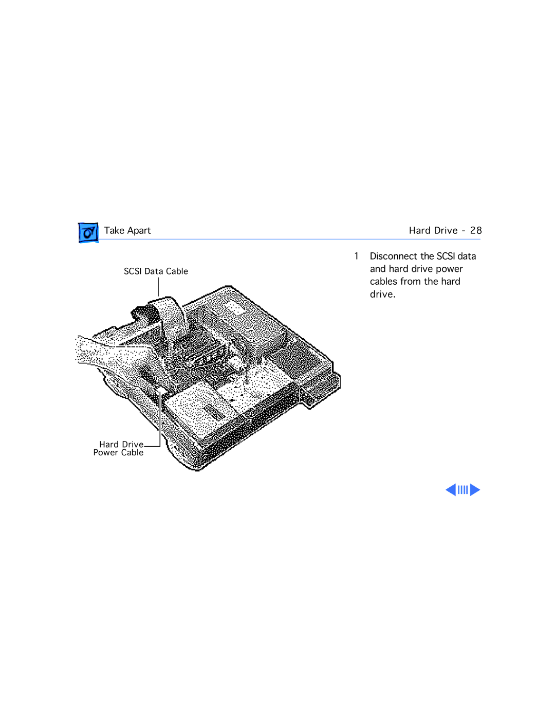 Apple WS 6150 manual Take Apart Hard Drive Disconnect the Scsi data 