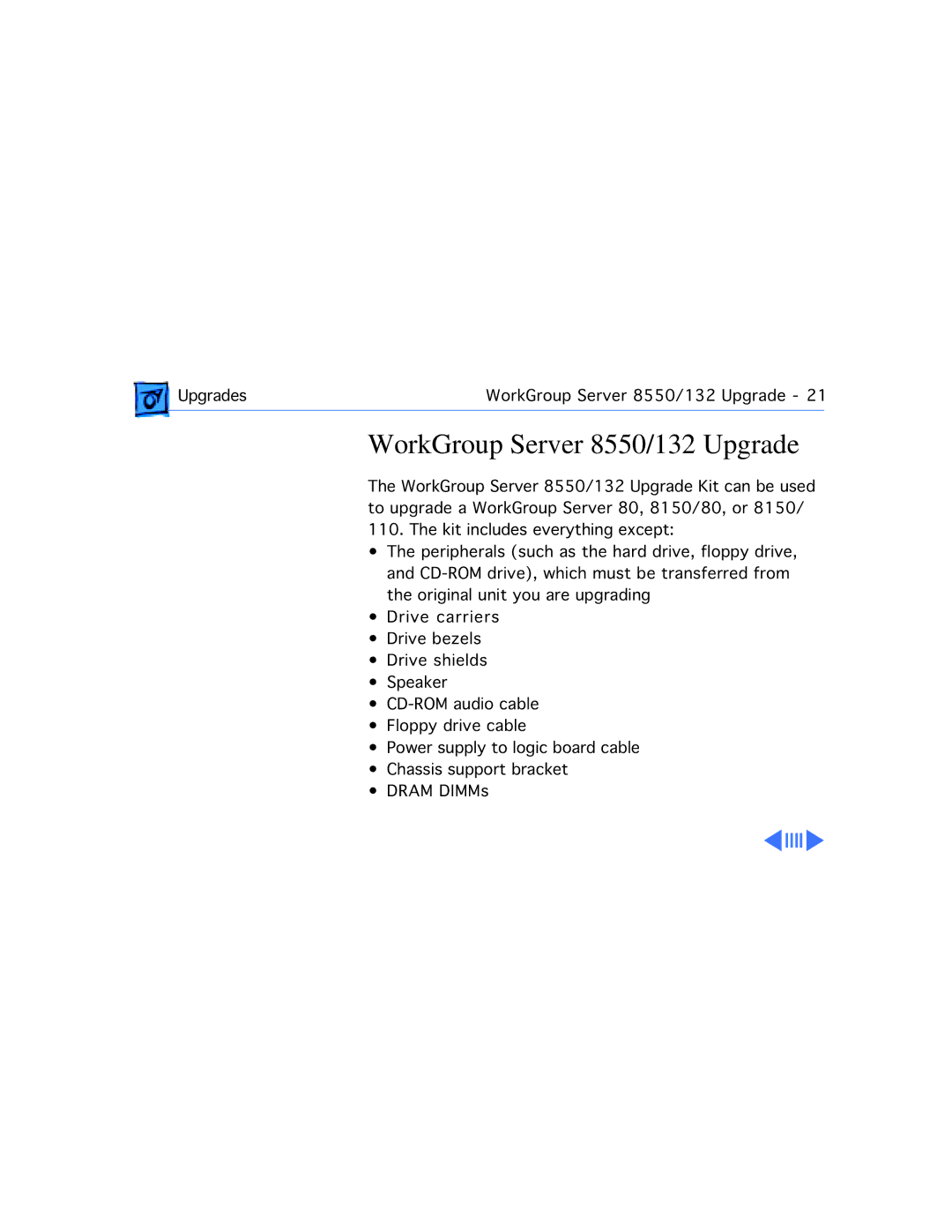 Apple WS 8150 manual WorkGroup Server 8550/132 Upgrade 