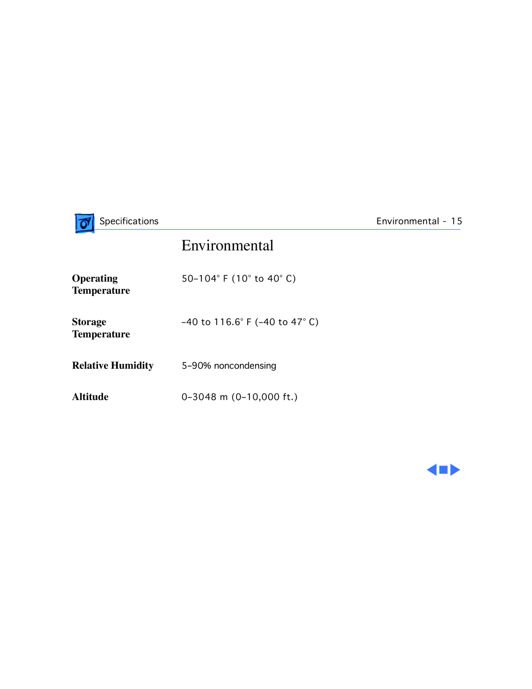 Apple WS 8150 manual Environmental 