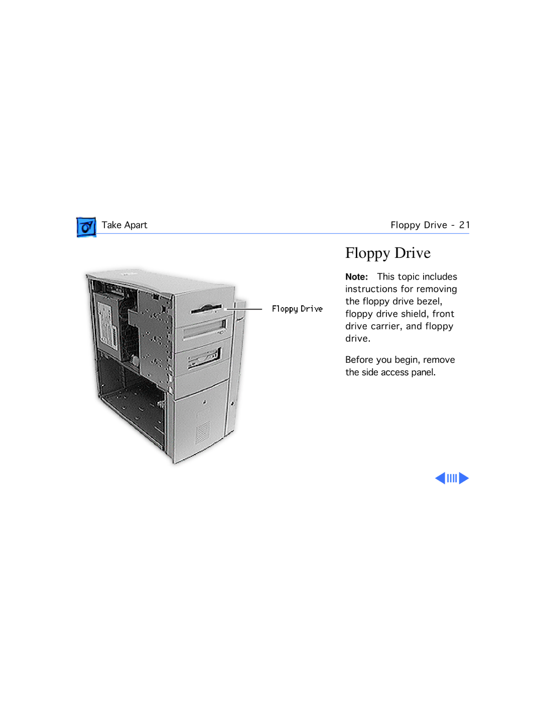 Apple WS 9650 manual Floppy Drive 