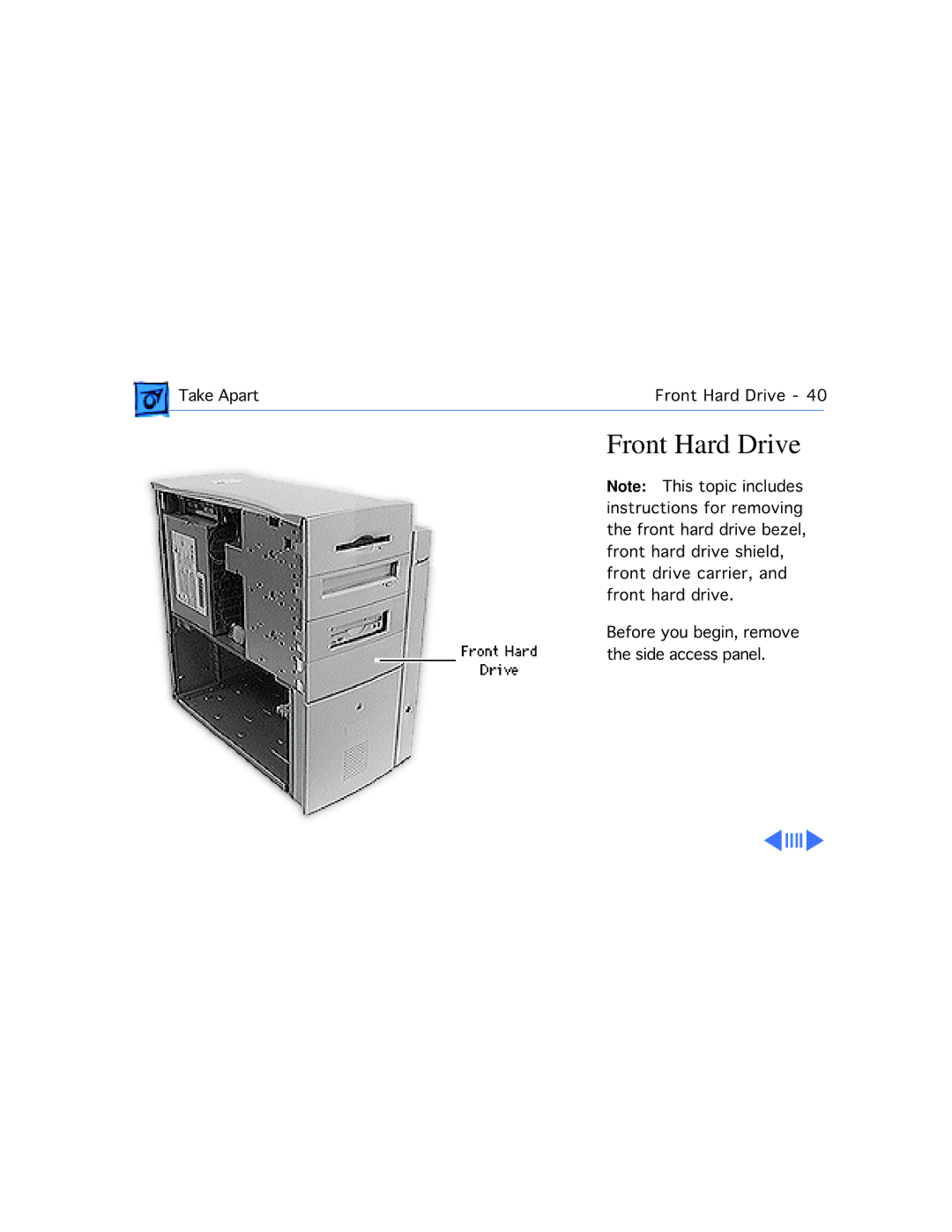 Apple WS 9650 manual Front Hard Drive 