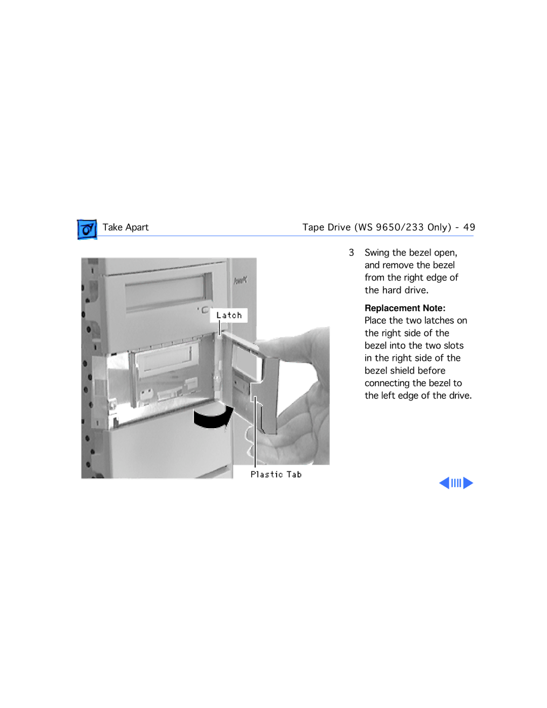 Apple WS 9650 manual Replacement Note 