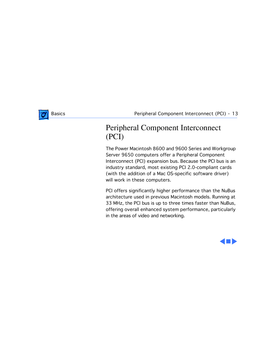 Apple WS 9650 manual Peripheral Component Interconnect PCI 