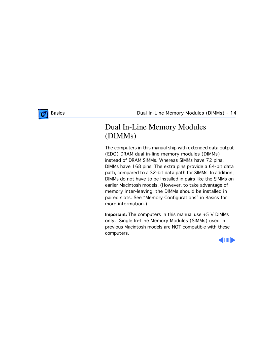 Apple WS 9650 manual Dual In-Line Memory Modules DIMMs 