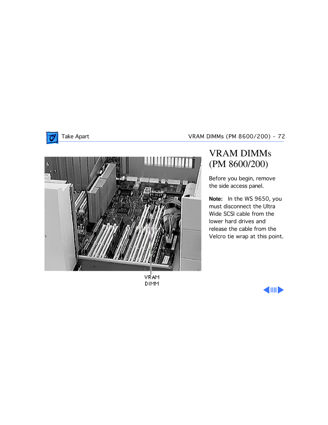Apple WS 9650 manual Vram DIMMs PM 8600/200 