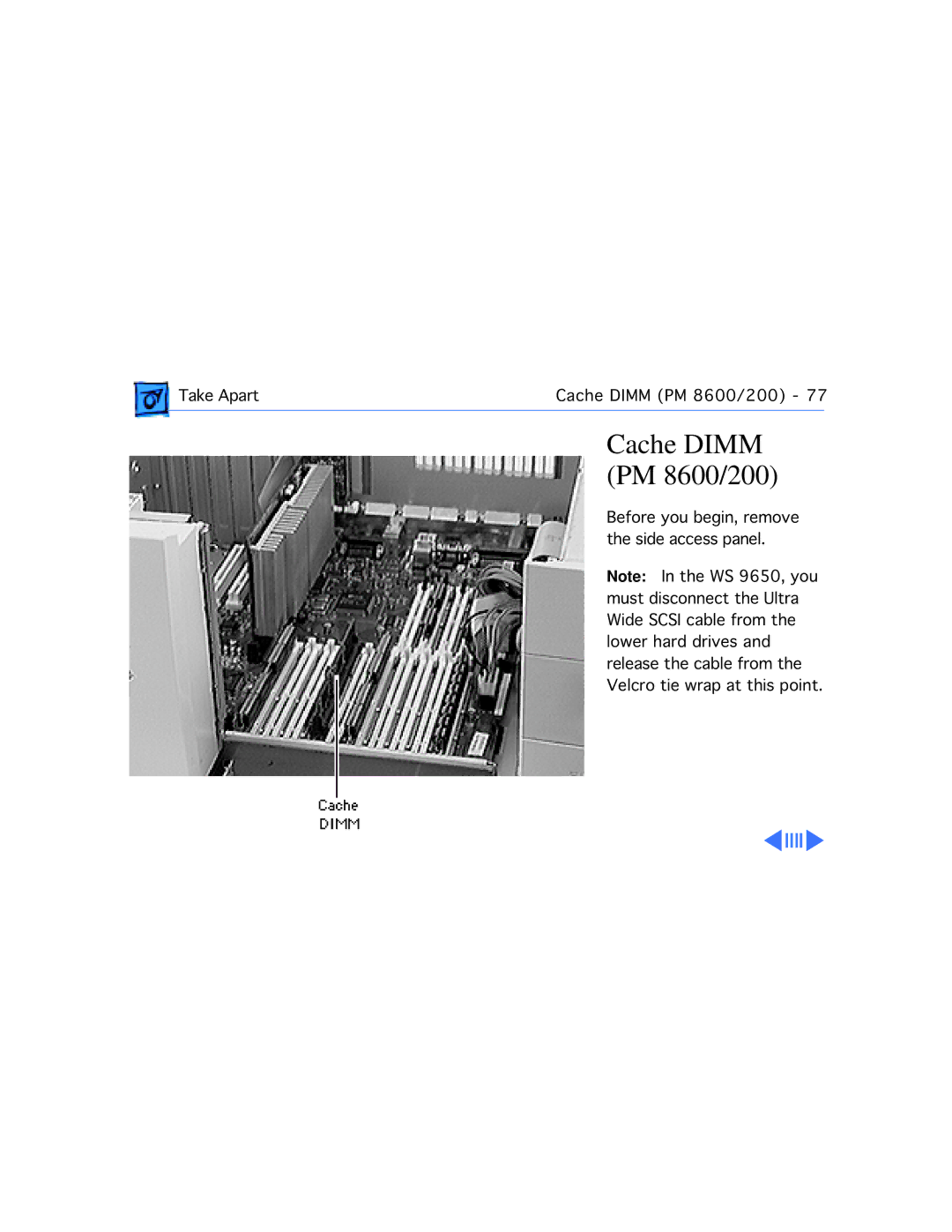 Apple WS 9650 manual Cache Dimm PM 8600/200 