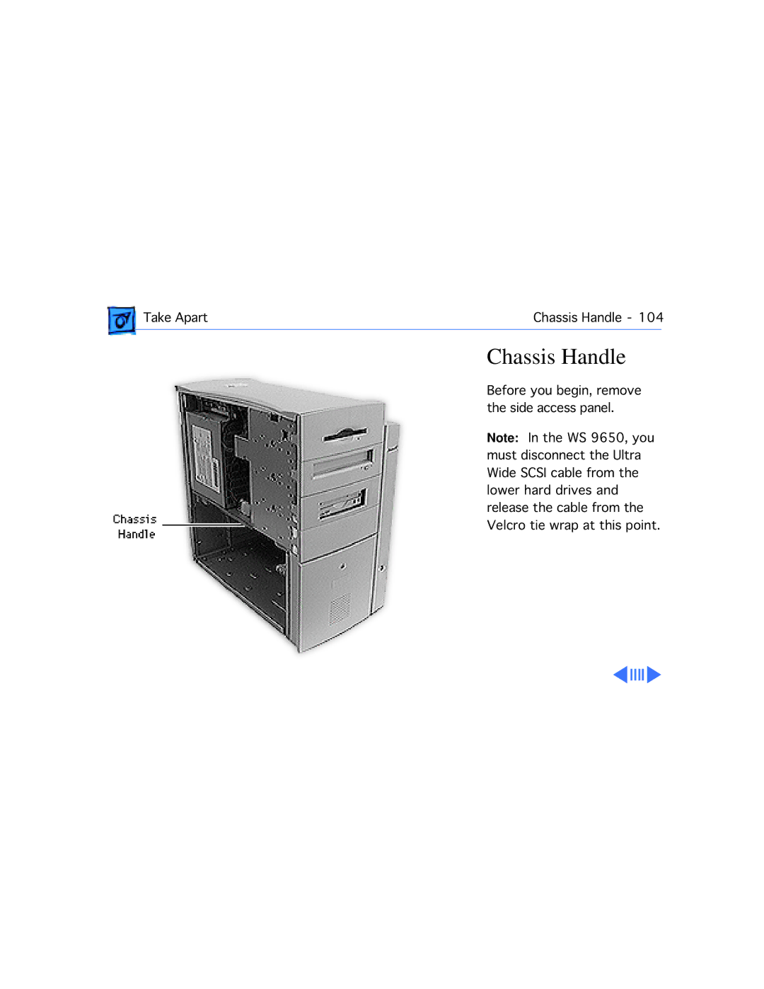 Apple WS 9650 manual Chassis Handle 