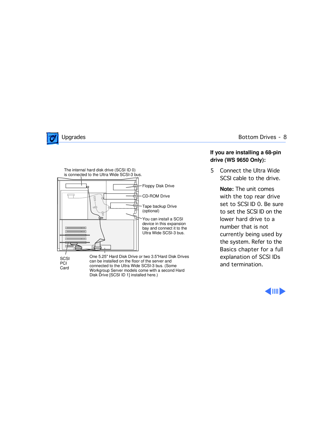 Apple manual If you are installing a 68-pin Drive WS 9650 Only, Termination 