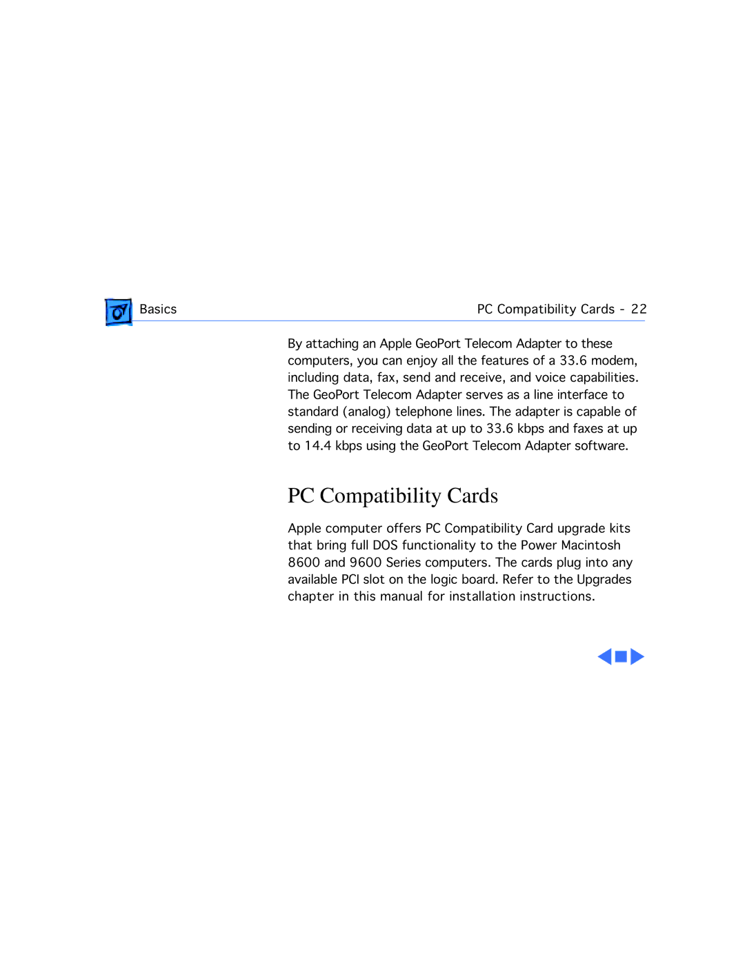 Apple WS 9650 manual PC Compatibility Cards 