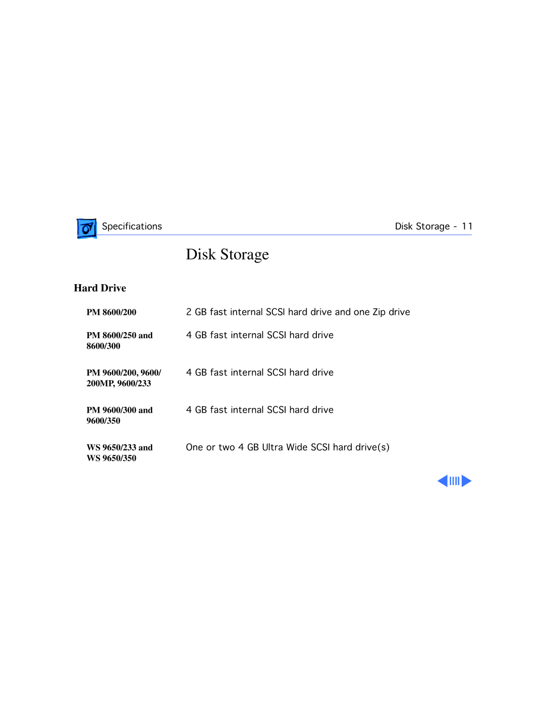 Apple WS 9650 manual Disk Storage 