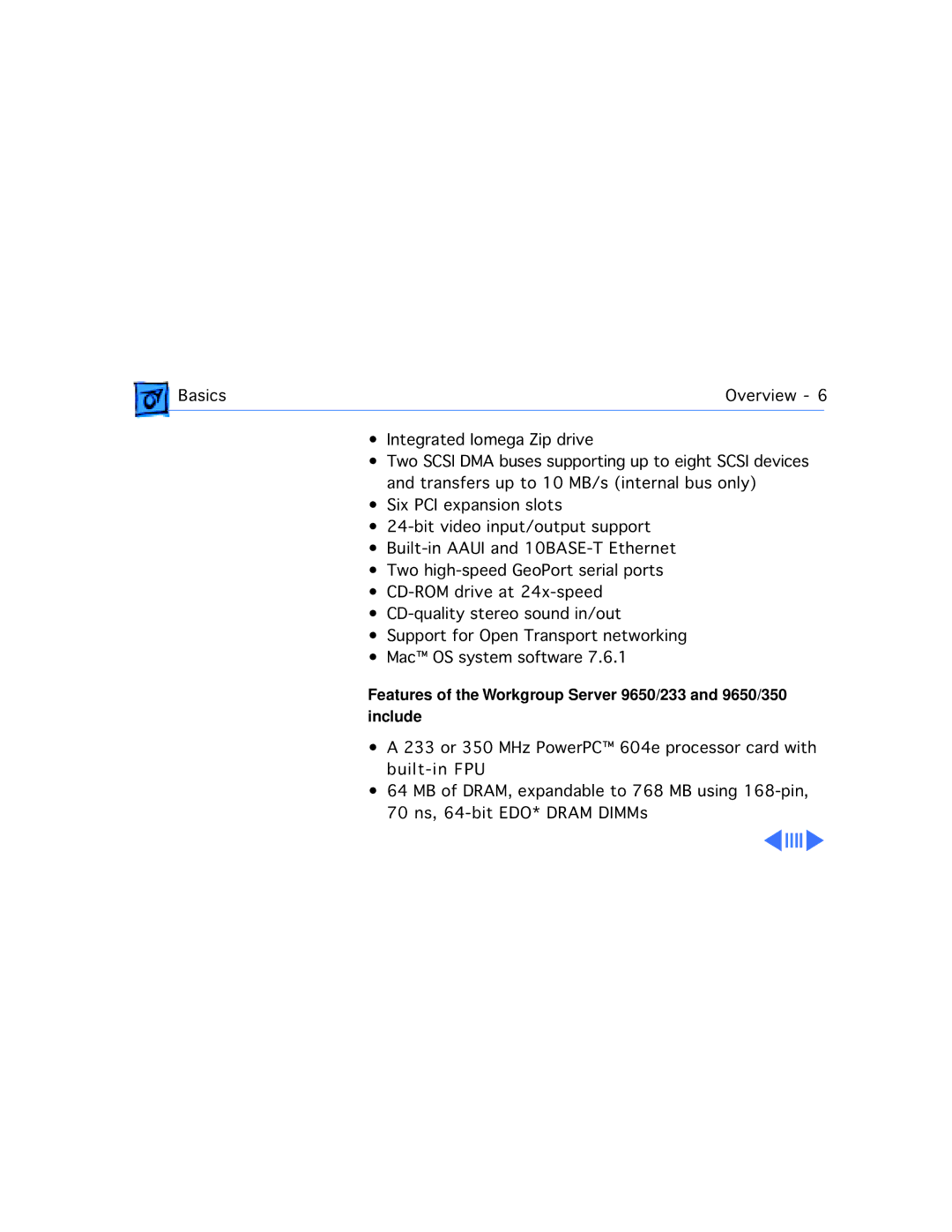 Apple WS 9650 manual Features of the Workgroup Server 9650/233 and 9650/350, Include 