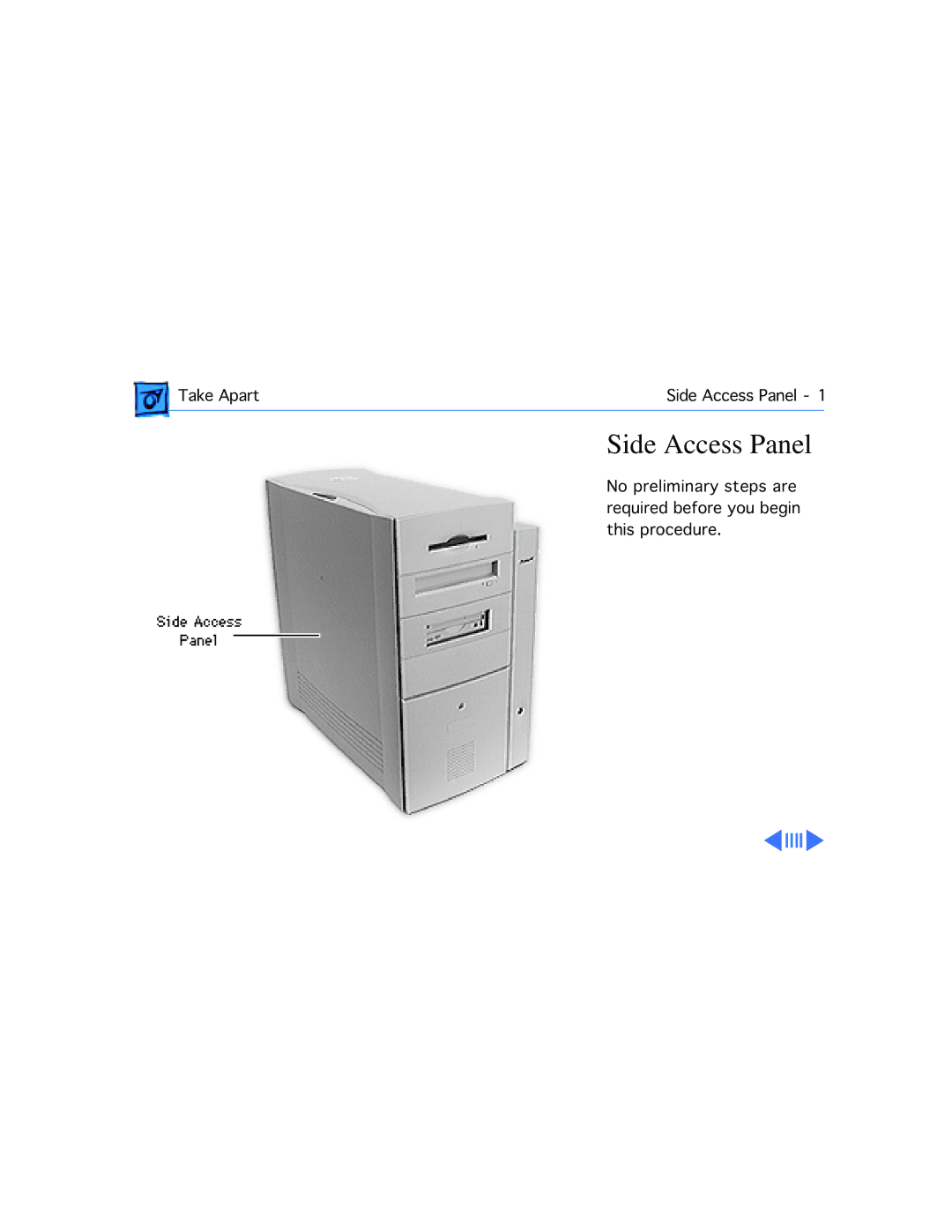 Apple WS 9650 manual Side Access Panel 