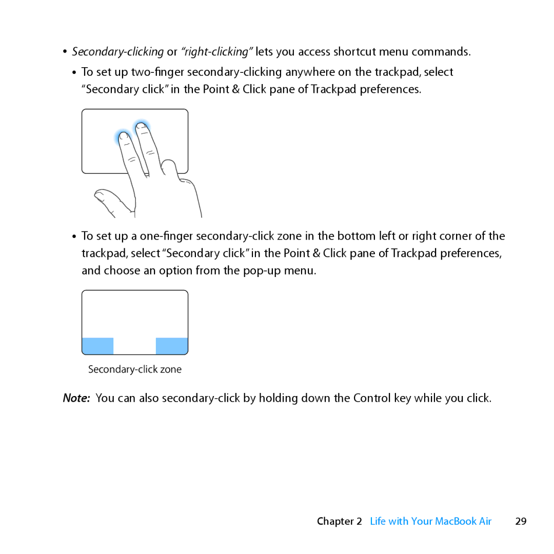 Apple Z0MF manual Secondary-click zone 