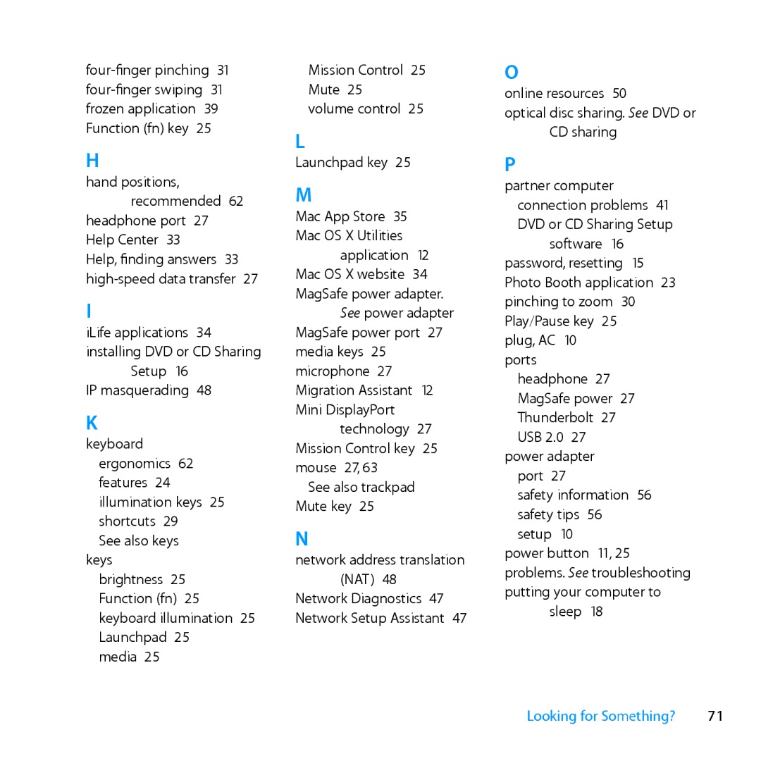 Apple Z0MF manual Looking for Something? 