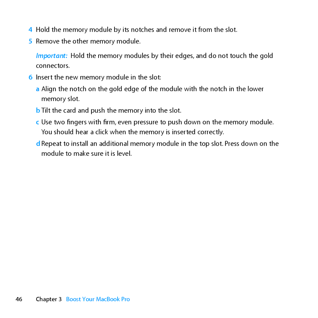 Apple Z0PY2LL/A, MD318LLA manual Boost Your MacBook Pro 