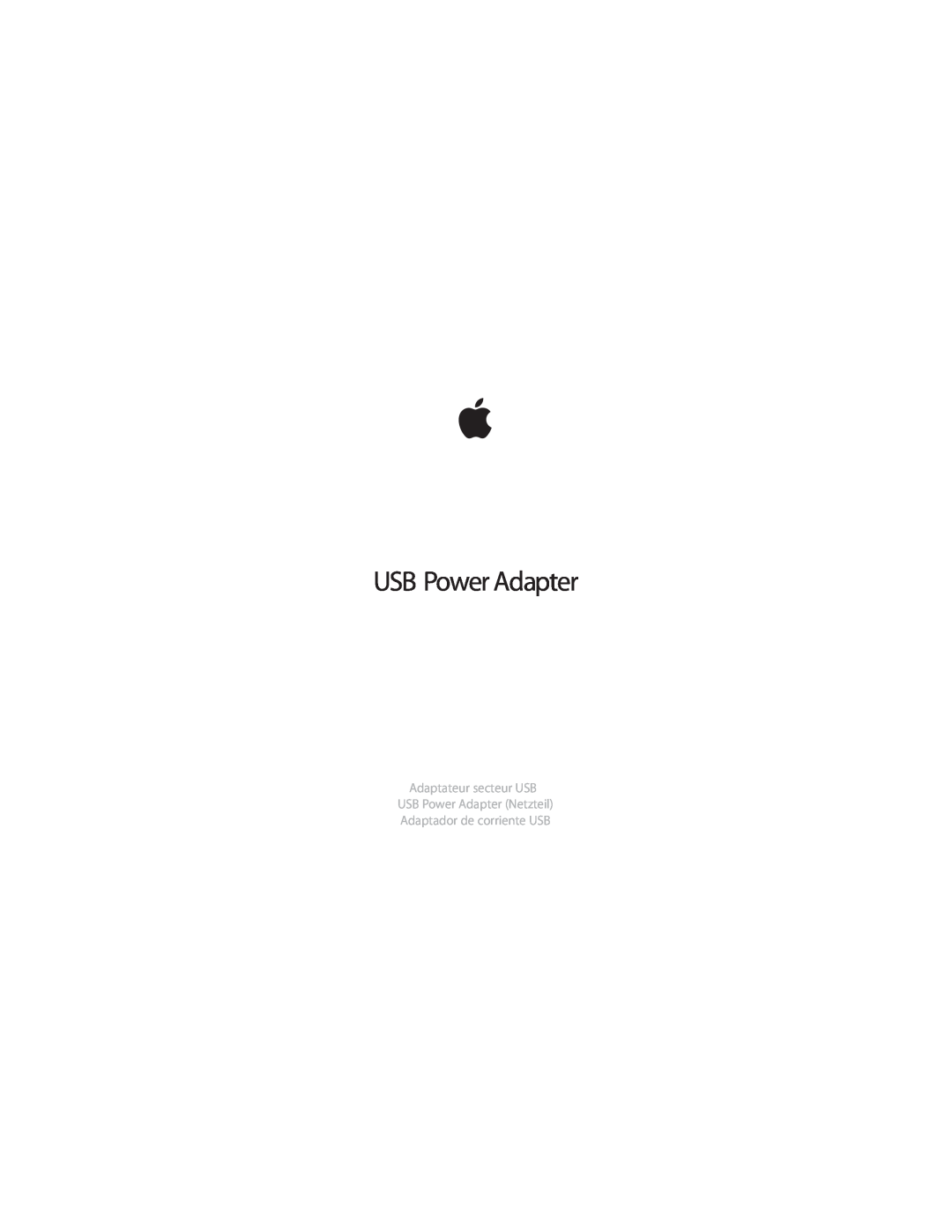 Apple ZM034-4835-A manual USB PowerAdapter 