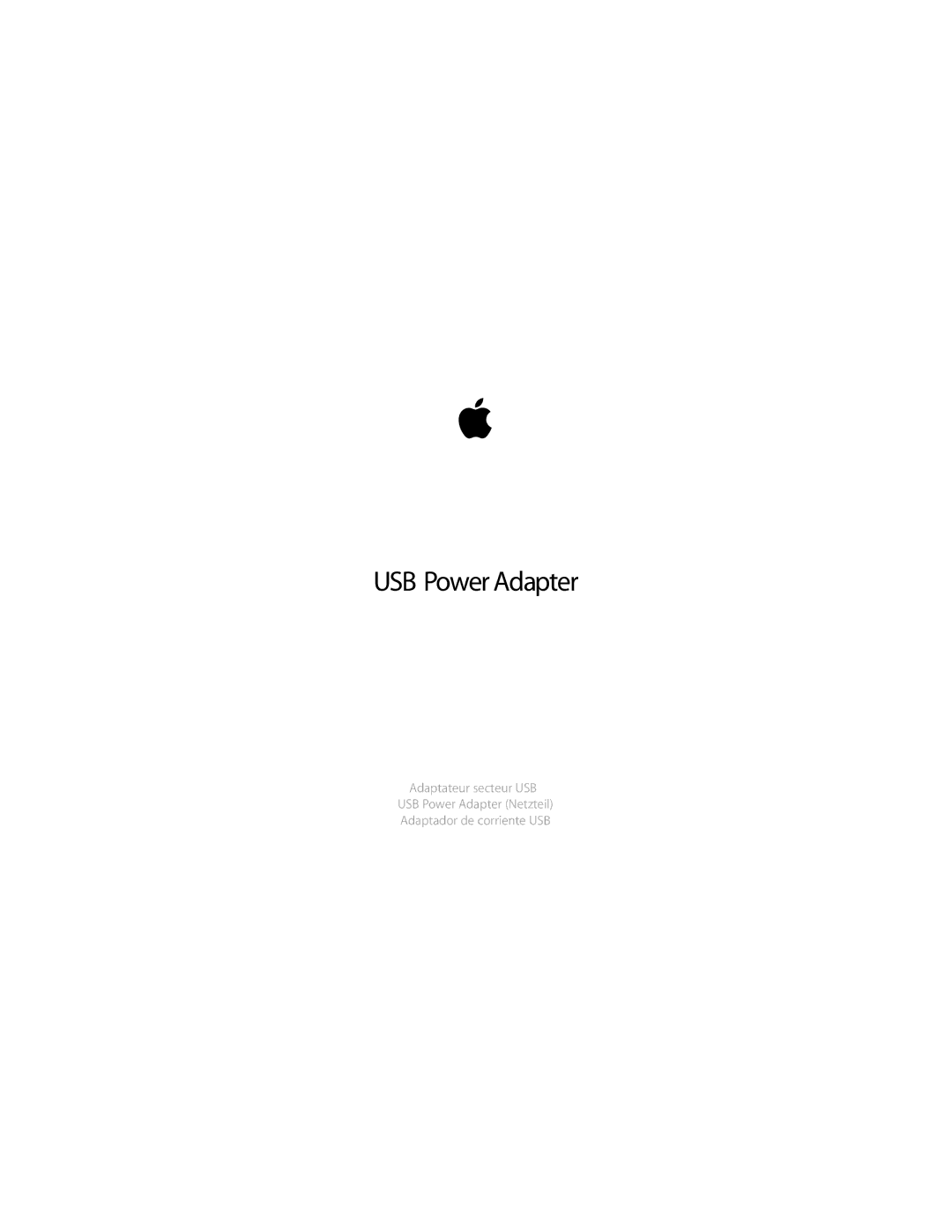 Apple ZM034-4835-A manual USB PowerAdapter 