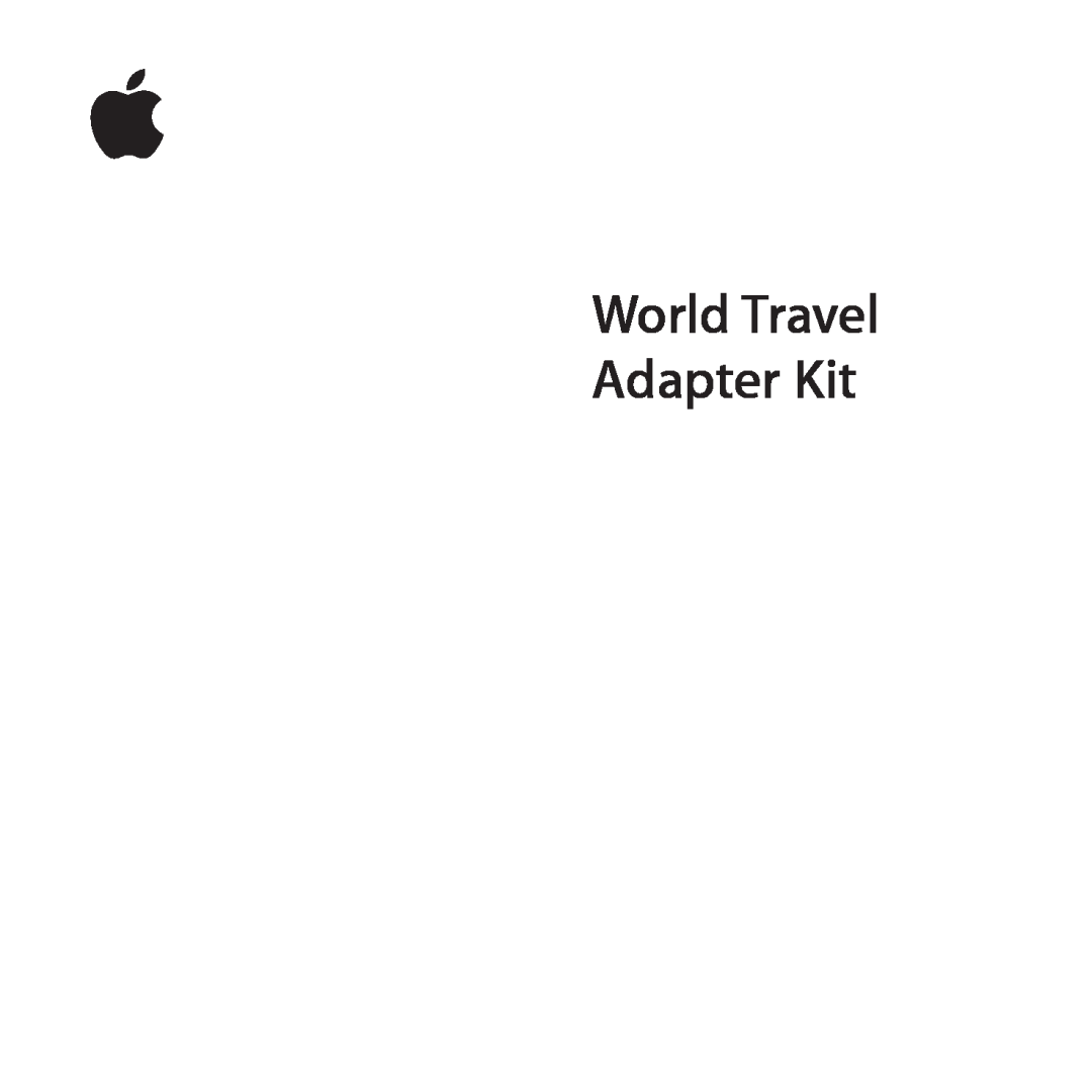 Apple ZM034-4845-A manual World Travel Adapter Kit 