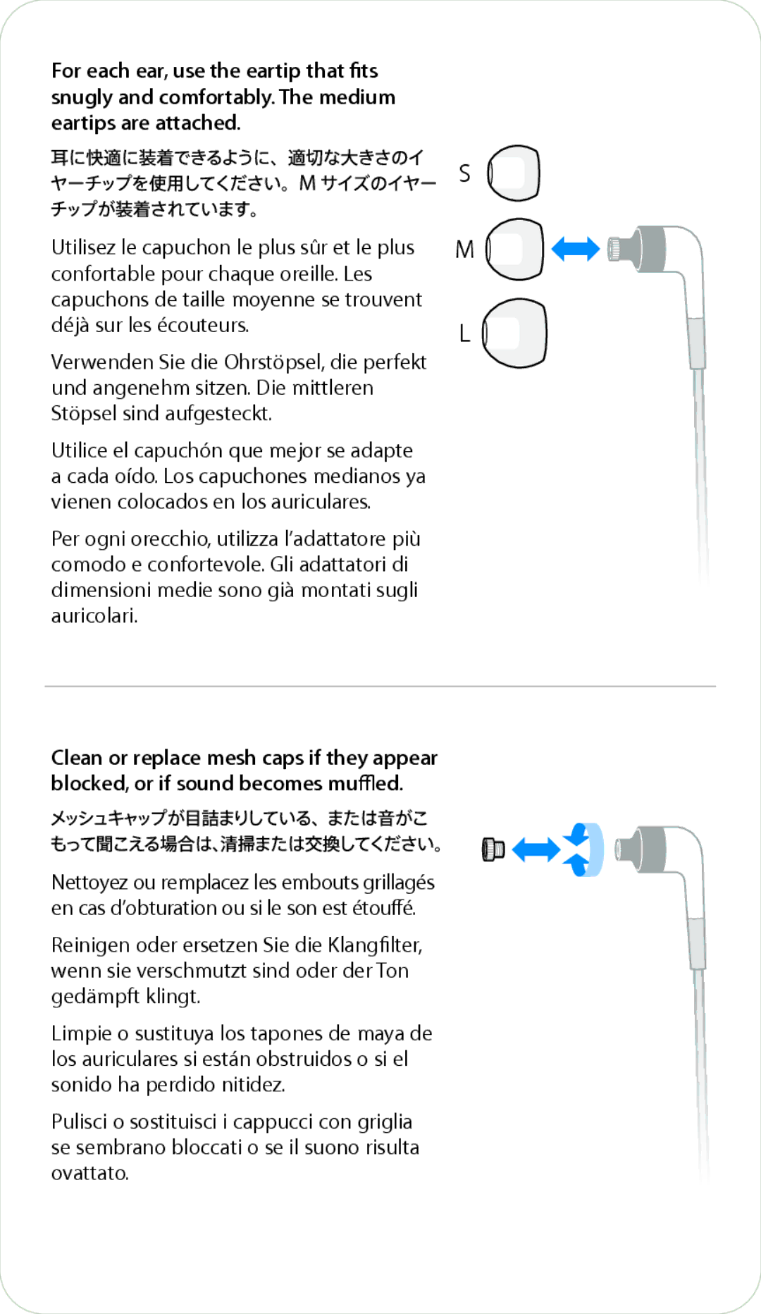 Apple ZM034-4941-A manual Verwenden Sie die Ohrstöp­sel,­ die perfekt 