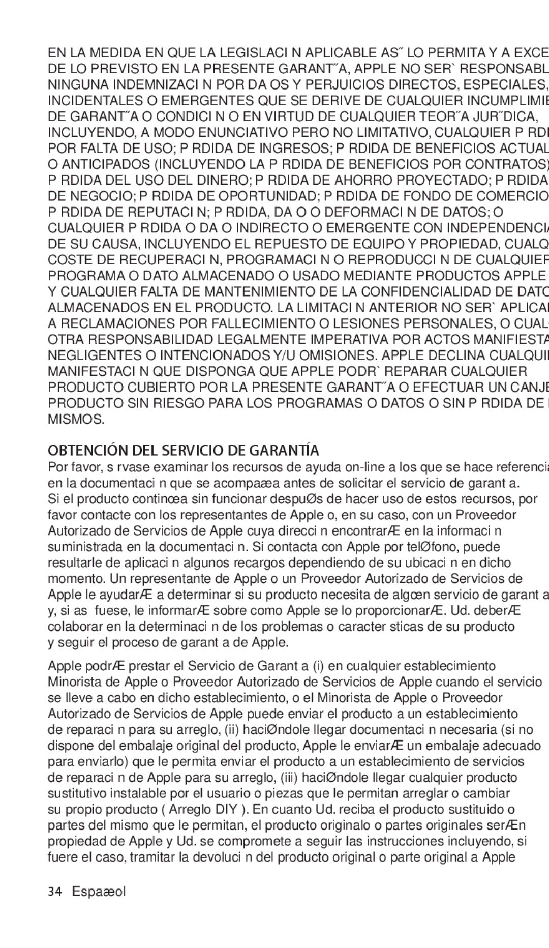 Apple ZM034-4942-A manual Obtención DEL Servicio DE Garantía, Seguir el proceso de garantía de Apple 