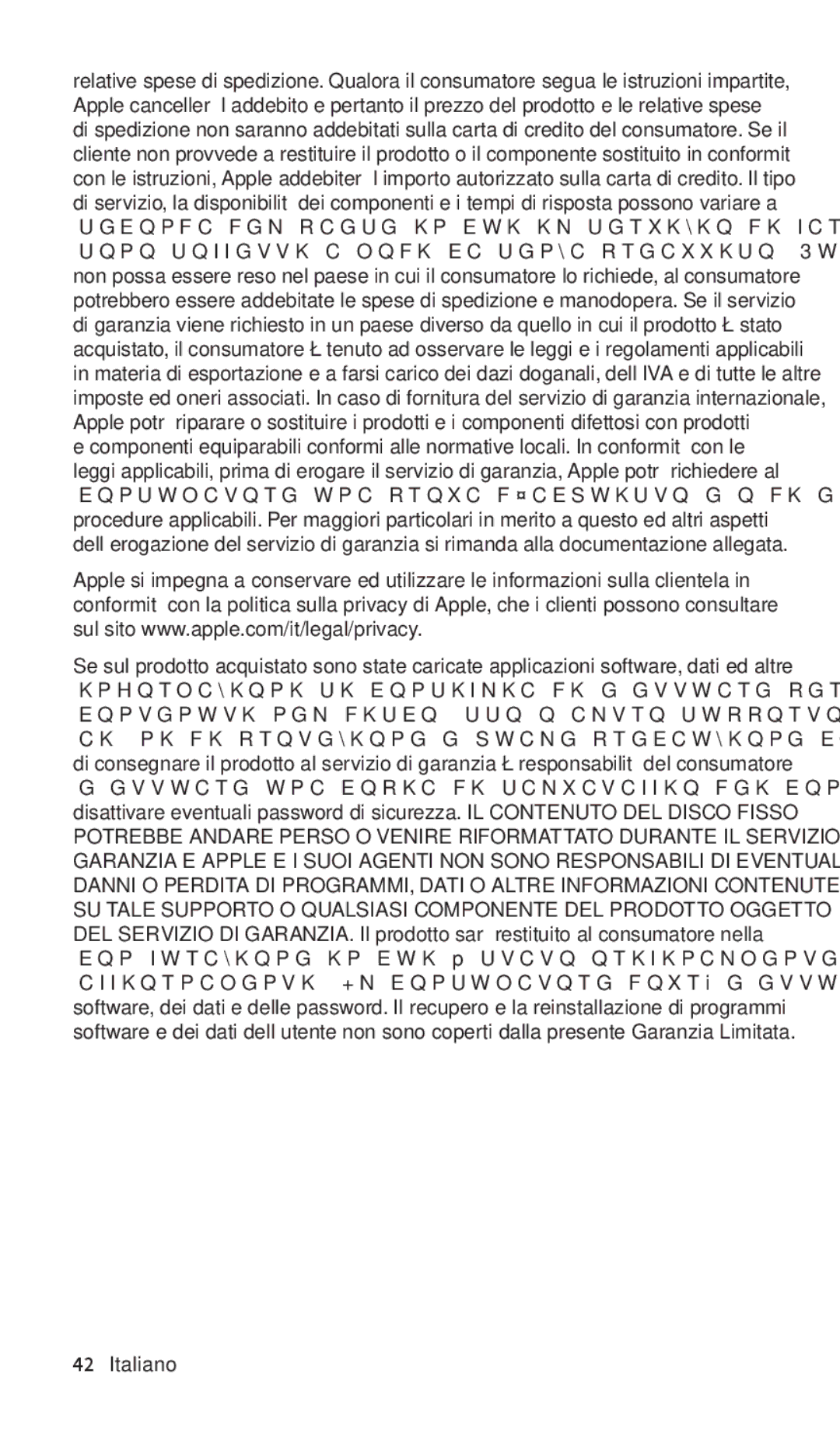 Apple ZM034-4942-A manual Italiano 