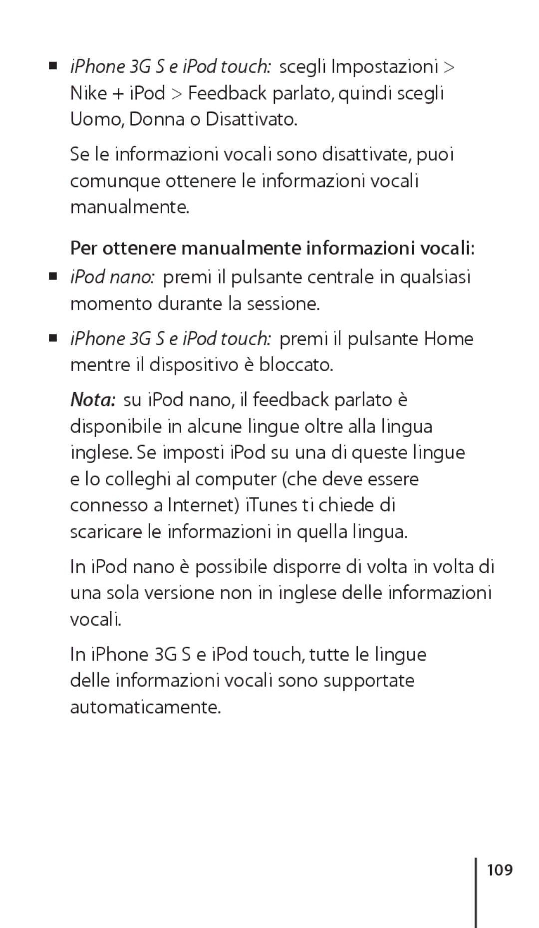 Apple ZM034-4945-A Per ottenere manualmente informazioni vocali, 109 