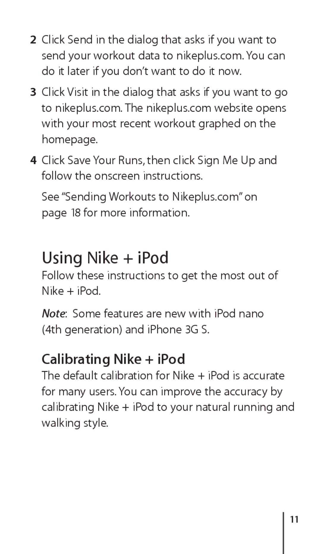 Apple ZM034-4945-A manual Using Nike + iPod, Calibrating Nike + iPod 