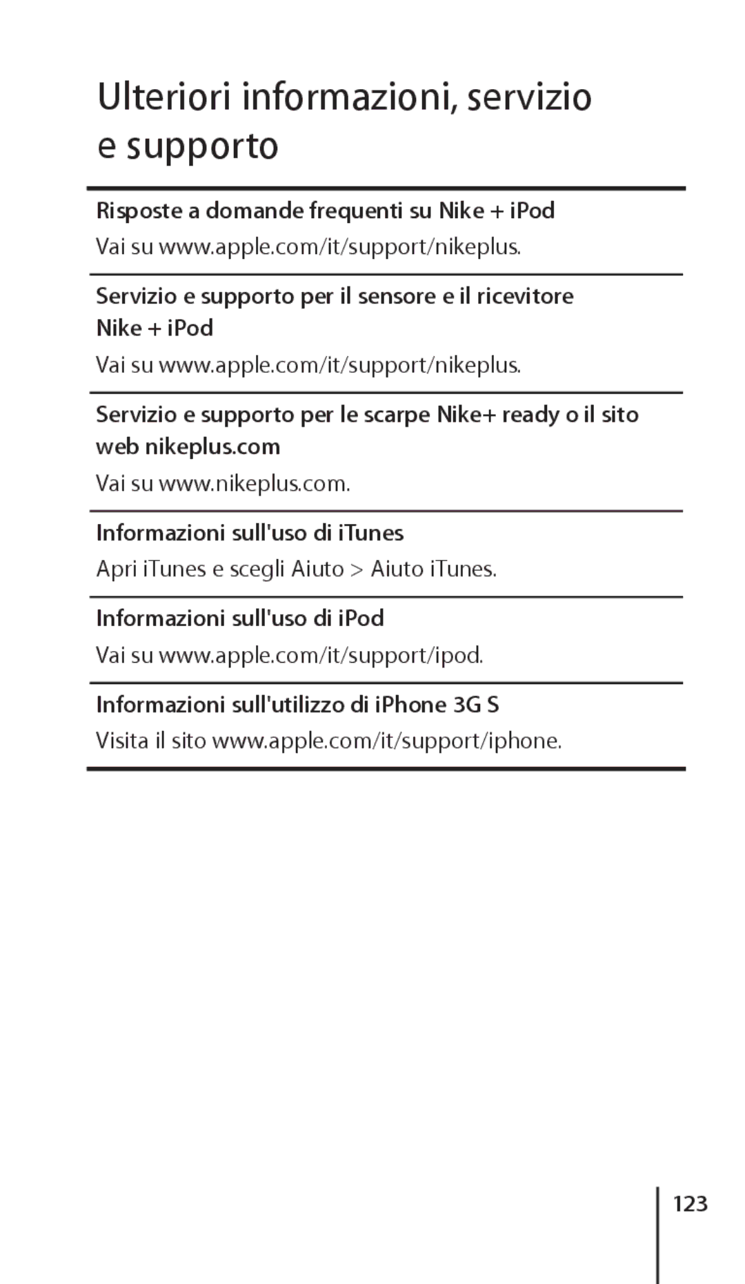 Apple ZM034-4945-A manual Ulteriori informazioni, servizio e supporto 