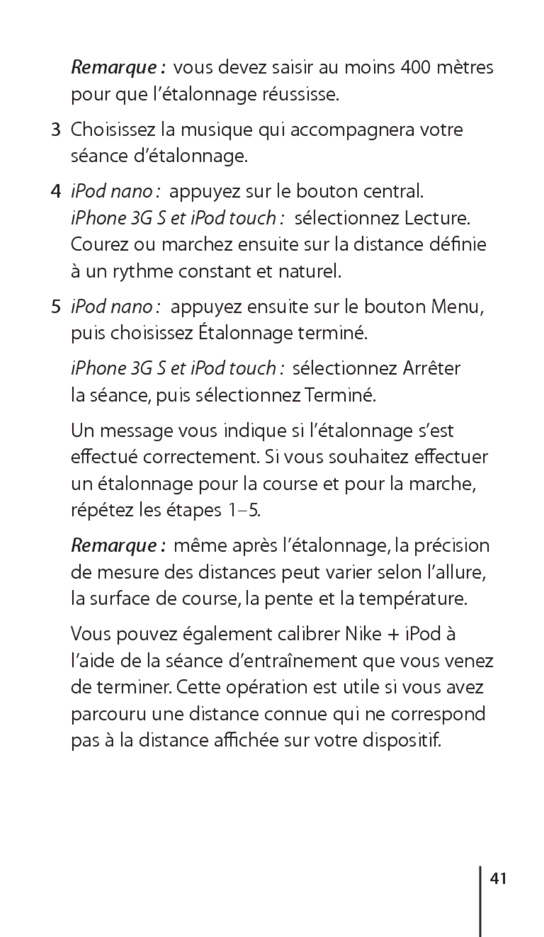 Apple ZM034-4945-A manual IPhone 3G S et iPod touch sélectionnez Lecture 