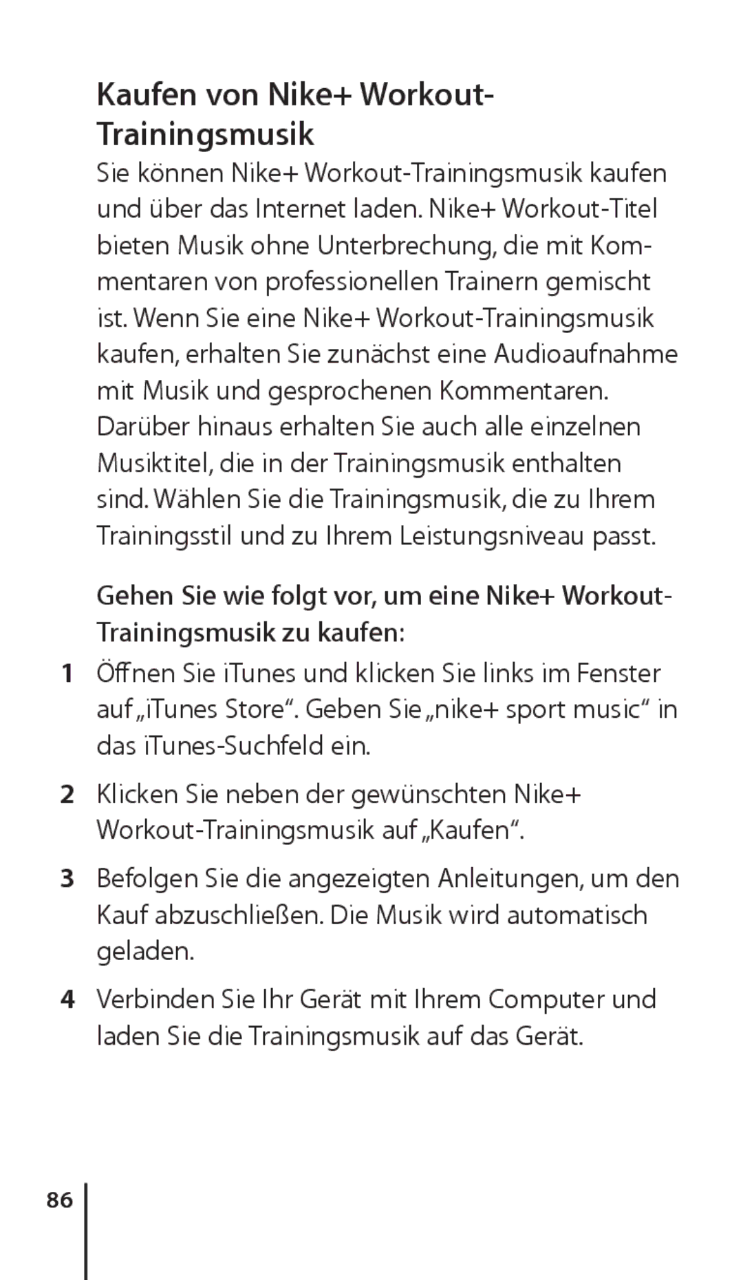 Apple ZM034-4945-A manual Kaufen von Nike+ Workout Trainingsmusik 