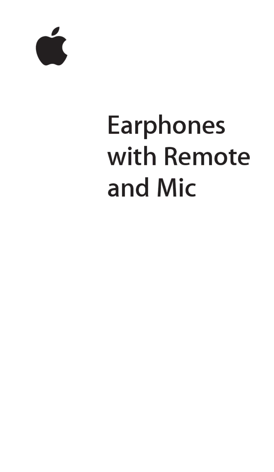 Apple ZM034-4956-A manual Earphones with Remote and Mic 