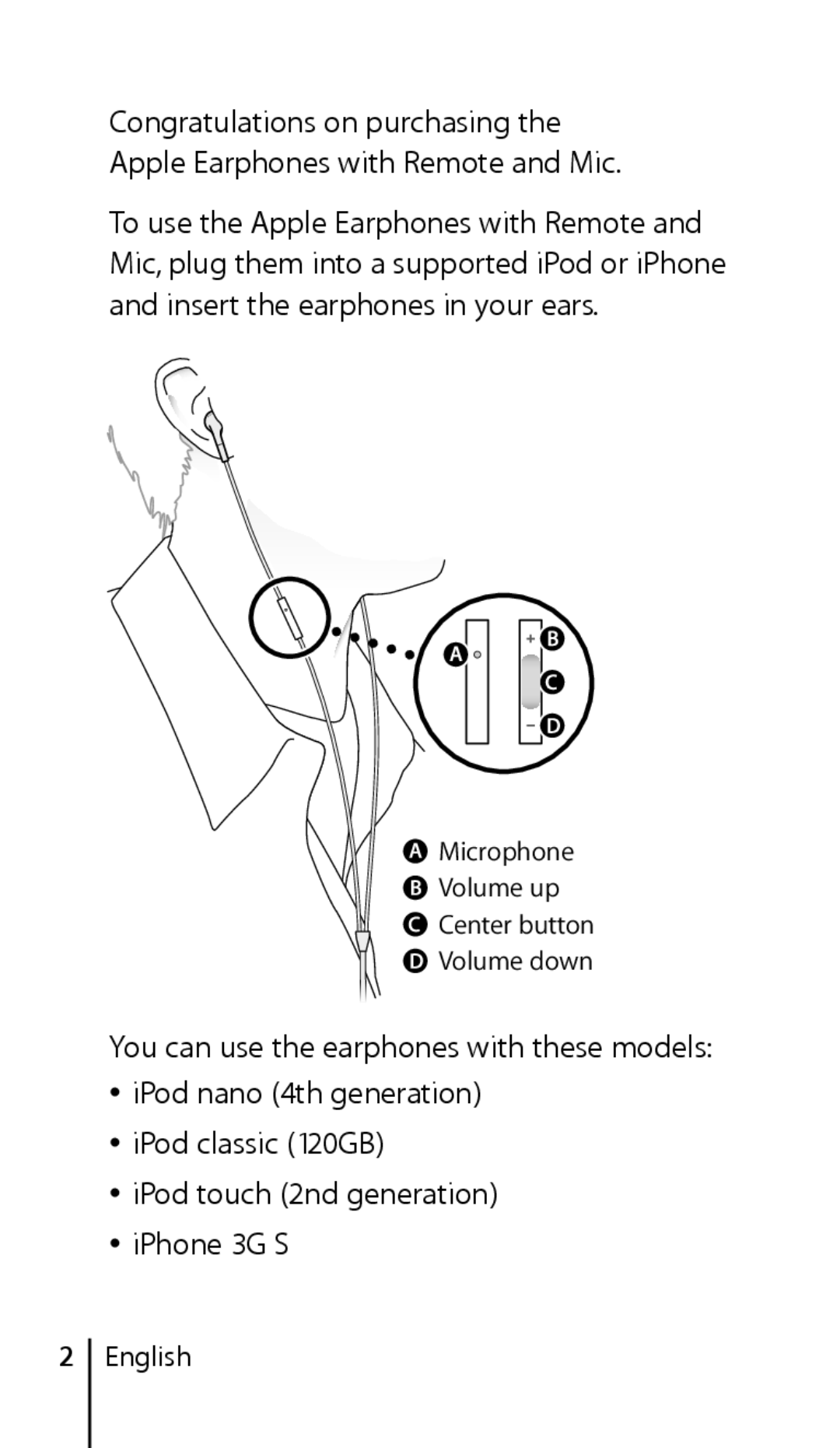 Apple ZM034-4956-A manual You can use the earphones with these models 