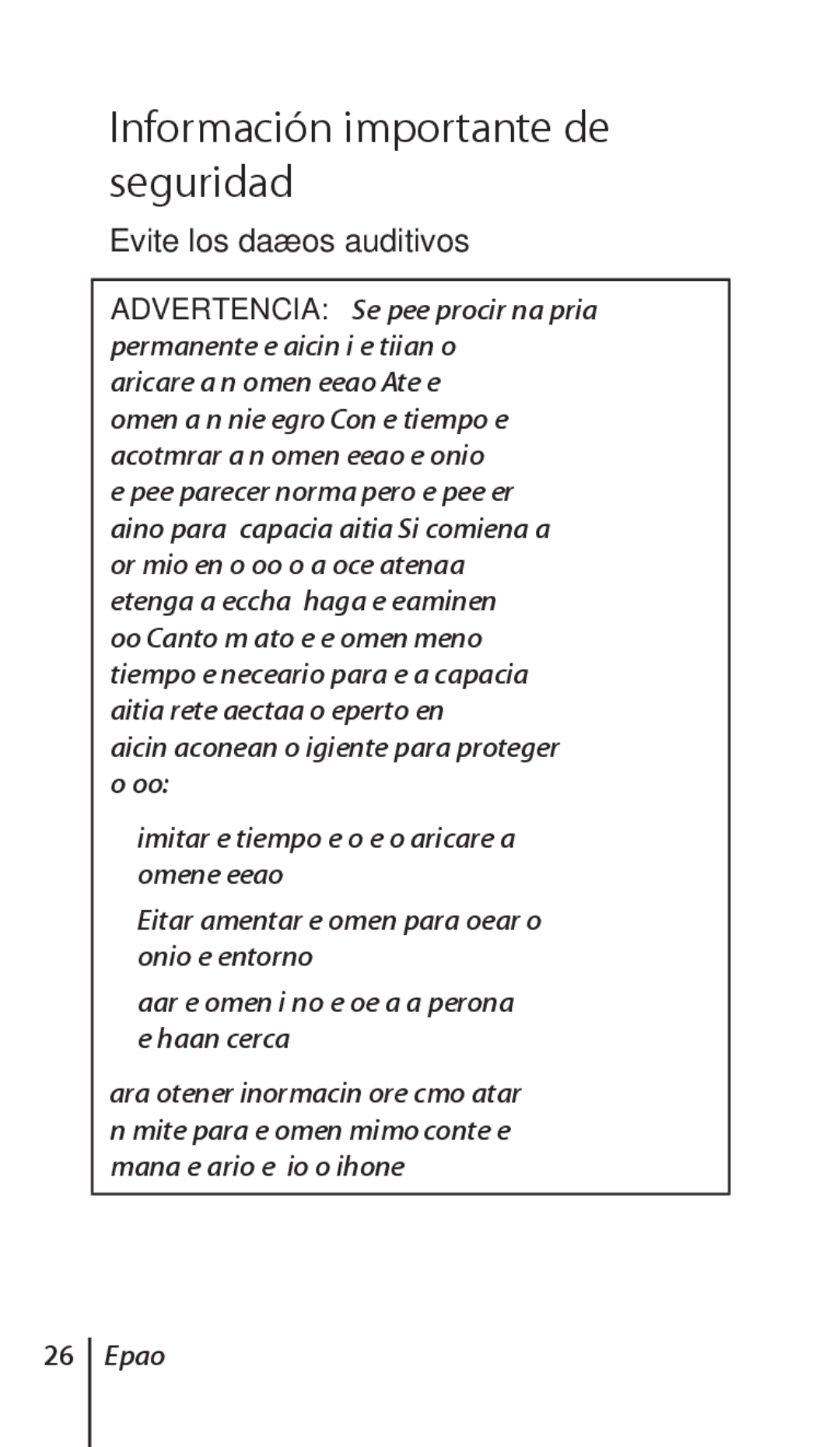 Apple ZM034-4956-A manual Información importante de seguridad, Evite los daños auditivos 