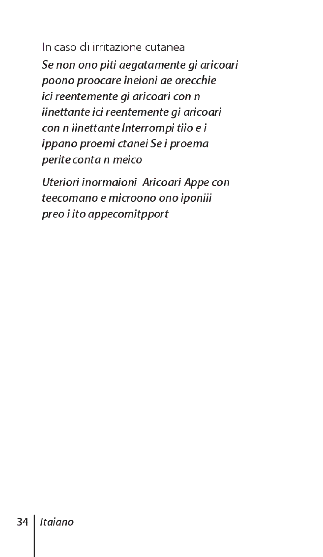 Apple ZM034-4956-A manual Caso di irritazione cutanea 