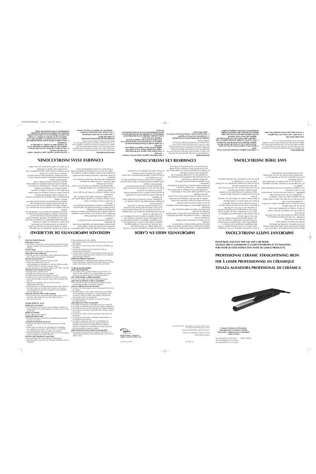 Applica CM2025 important safety instructions Outlet, One-Year Limited Warranty What does it cover?, For how long? 