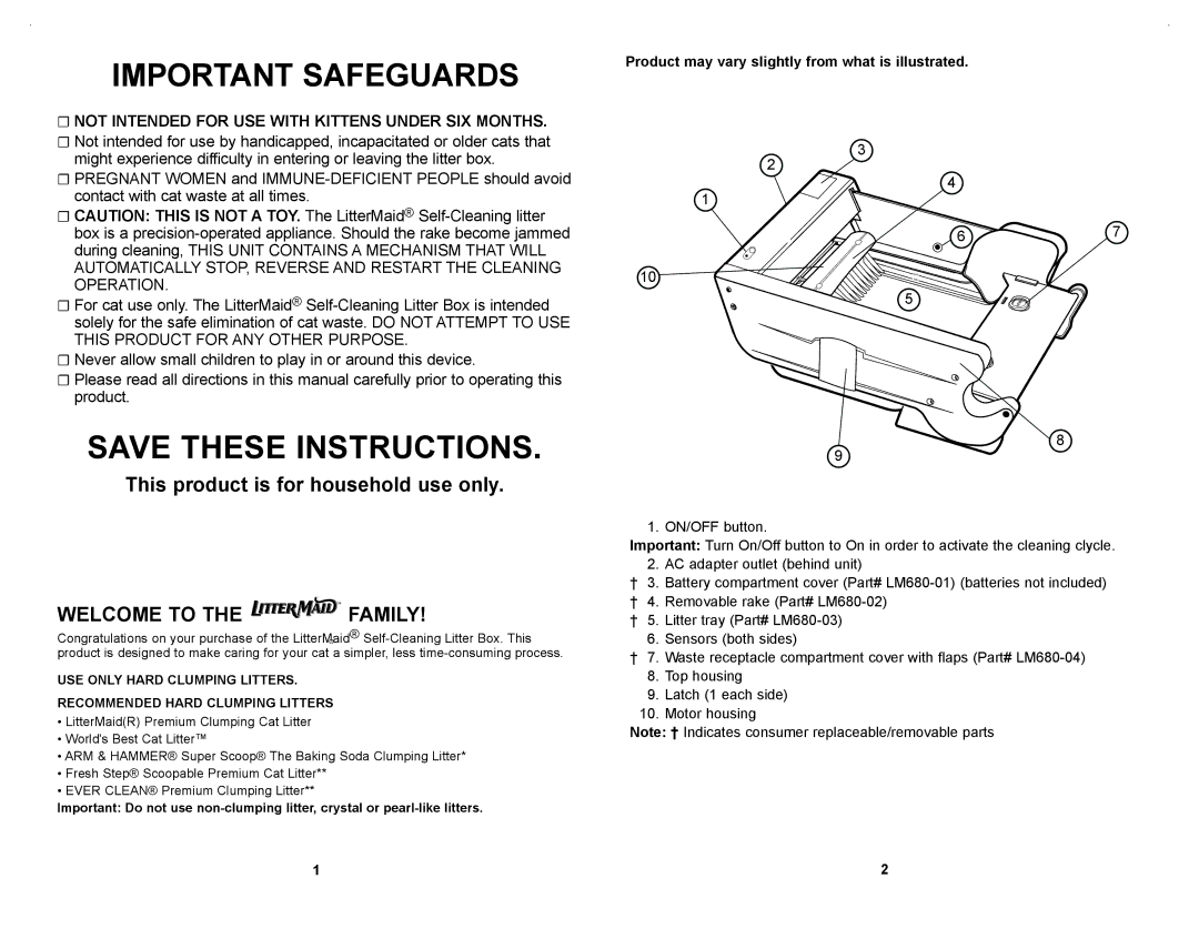 Applica LM680 manual Important Safeguards, Product may vary slightly from what is illustrated 