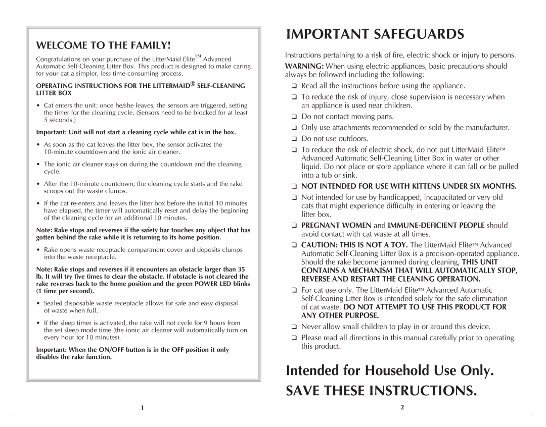 Applica LME9000 manual Important Safeguards 