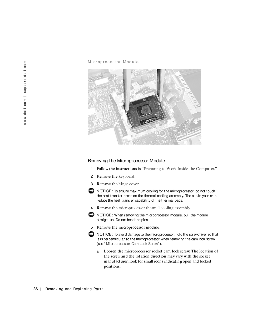 Applied Energy Products C800 service manual Removing the Microprocessor Module, Cr o p ro c e sso r Mo d u le 