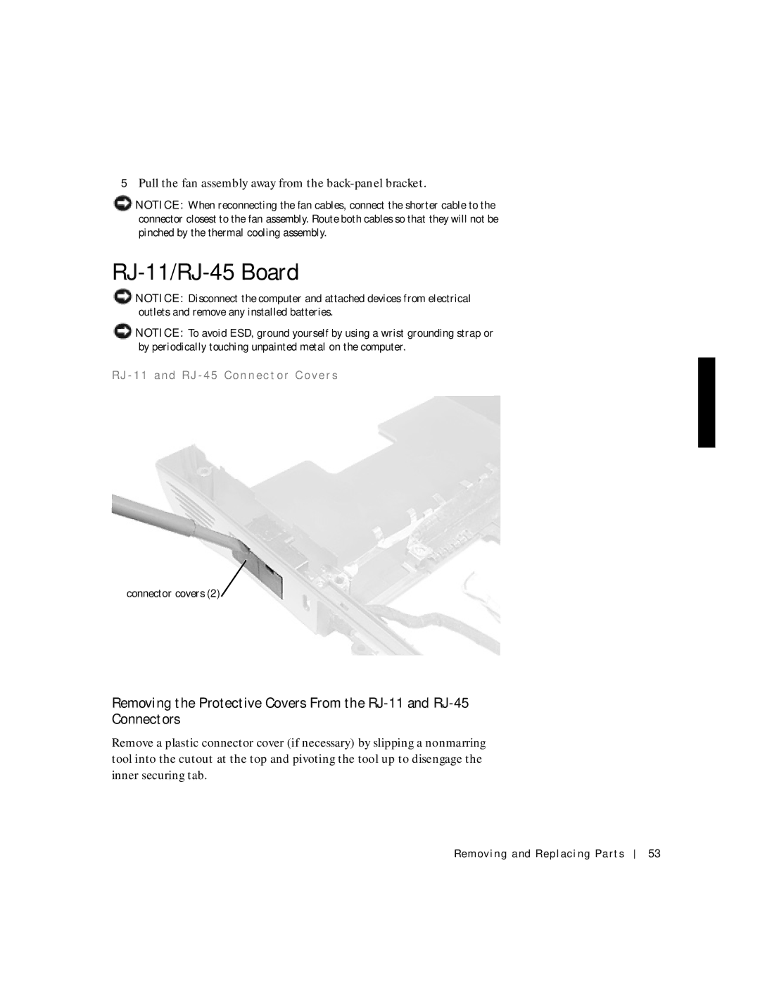 Applied Energy Products C800 service manual RJ-11/RJ-45 Board, RJ 11 a nd RJ 45 Co n n ec t o r C o ve r s 