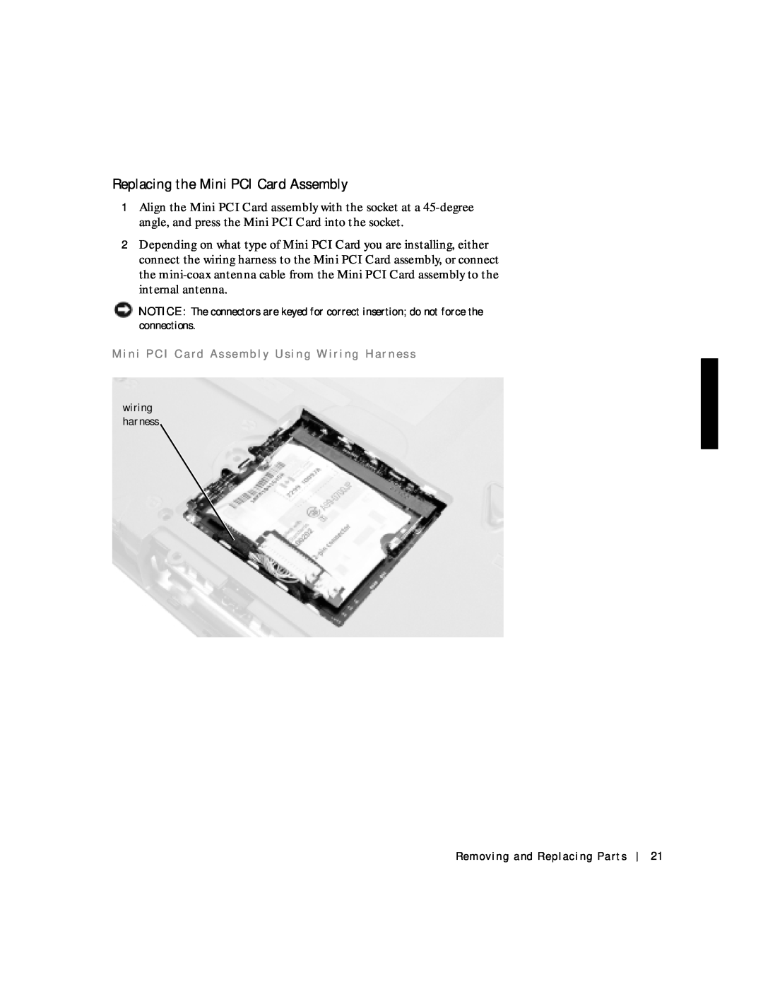Applied Energy Products C800 service manual Replacing the Mini PCI Card Assembly 