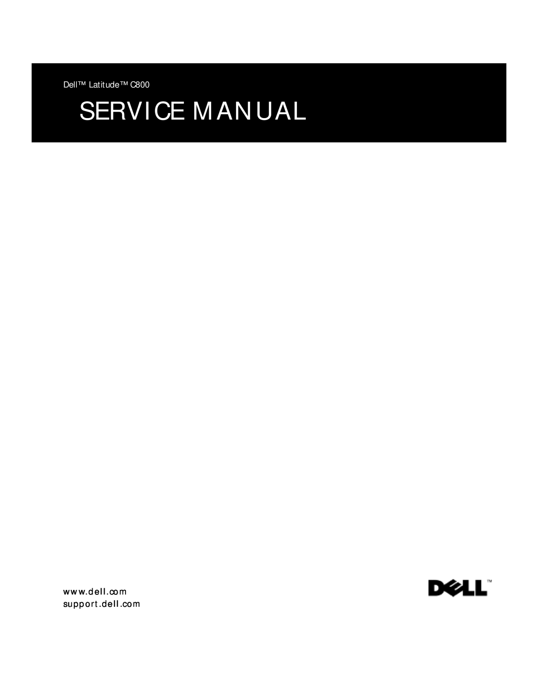 Applied Energy Products service manual Service Manual, Dell Latitude C800, support.dell.com 