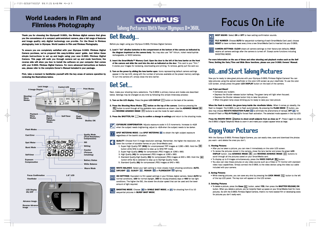 Applied Energy Products owner manual Taking Pictures With Your Olympus D-360L, Get Ready, Get Set, Enjoy Your Pictures 