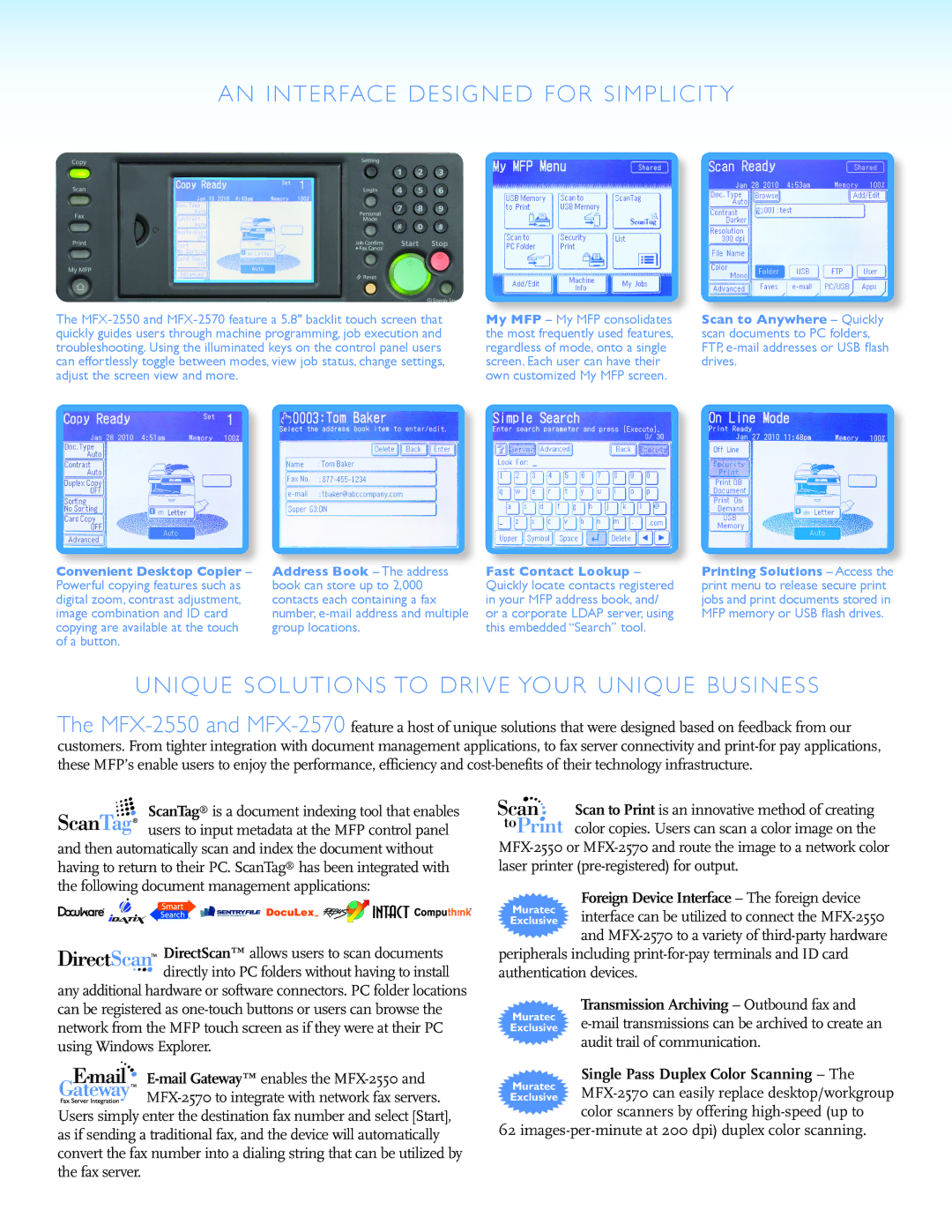 Applied Energy Products MFX - 2550/ MFX manual AN Interface Designed for Simplicity 